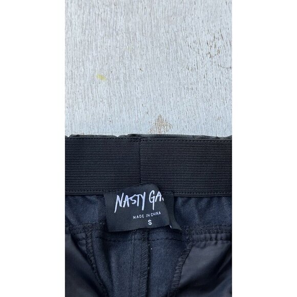 Nasty Gal Women's Black Run with It Vegan Leather Jogger Pants Size S - Picture 5 of 16